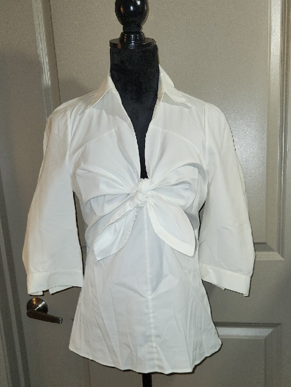 Prada White Tie-Front Blouse